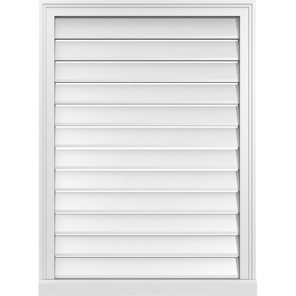 Vertical Surface Mount PVC Gable Vent: Functional, w/ 2